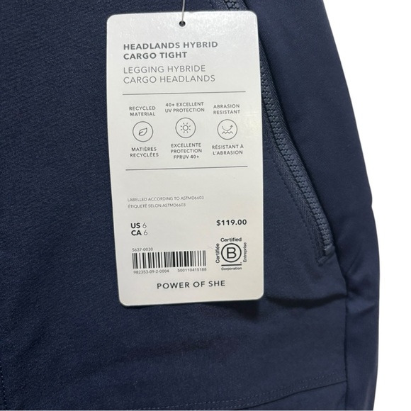 NWT Athleta Headlands Hybrid Cargo Pants Dark Navy Blue 6 - Picture 4 of 9